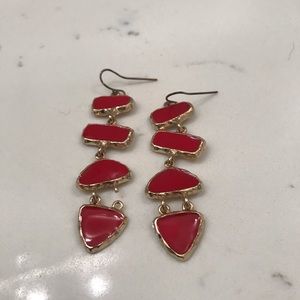 Red cutler drop earrings!